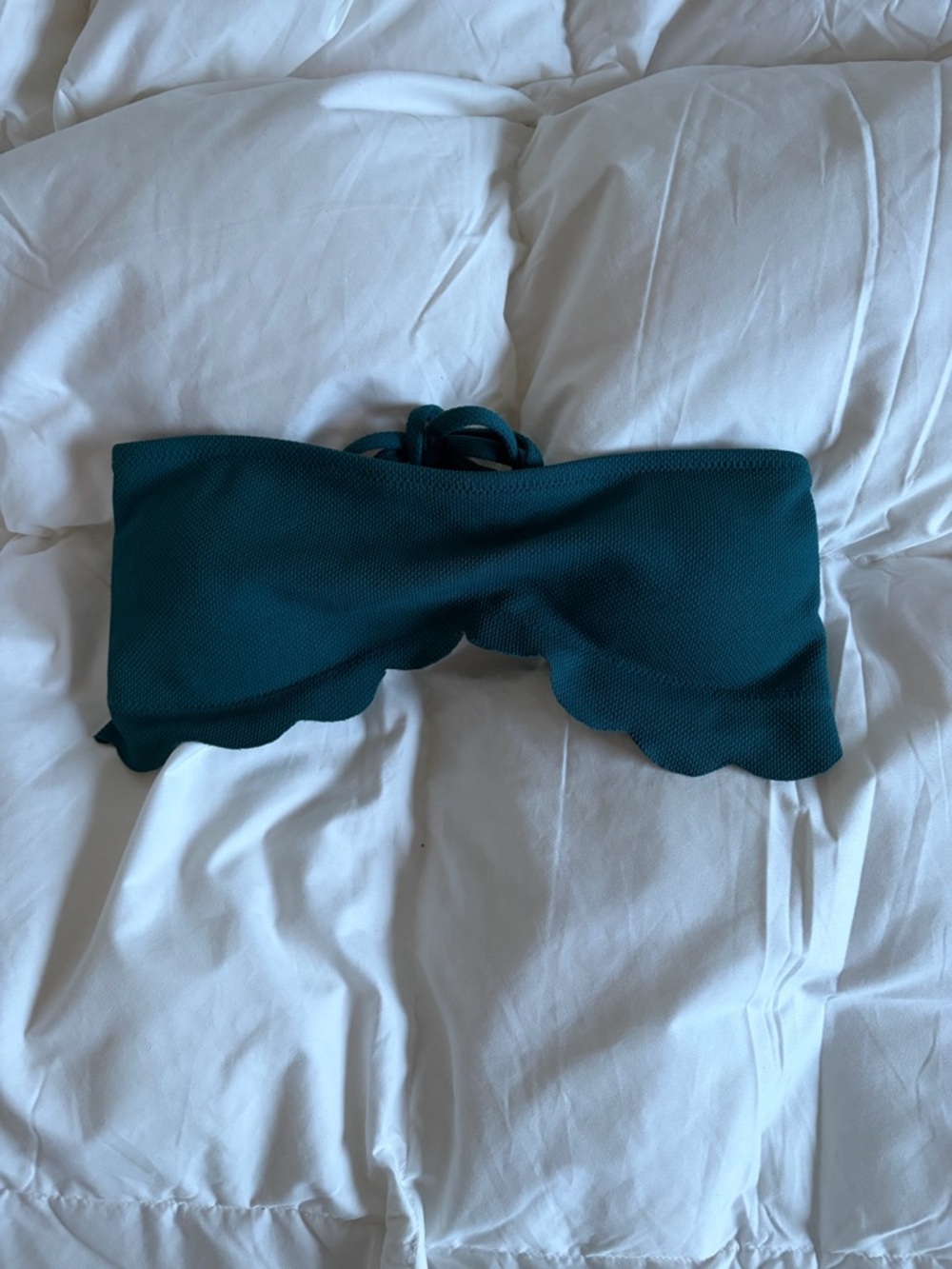 Zaful Teal Green Textured Bandeau Swim Top: 2 ways to wear
